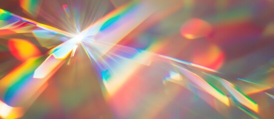 Abstract rainbow light refraction with a glowing center.