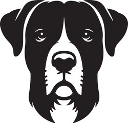 Simple Dog Head Silhouette Design in Vector Art with a White Background