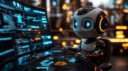 3d robot with digital computer