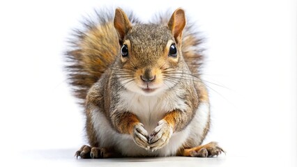 Obraz premium Cute squirrel isolated on white background