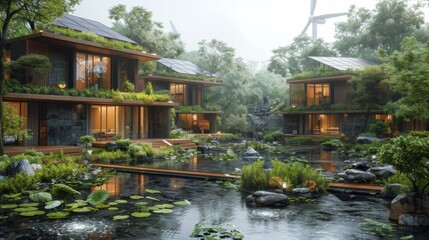 A stunning visual narrative showcasing the integration of renewable energy