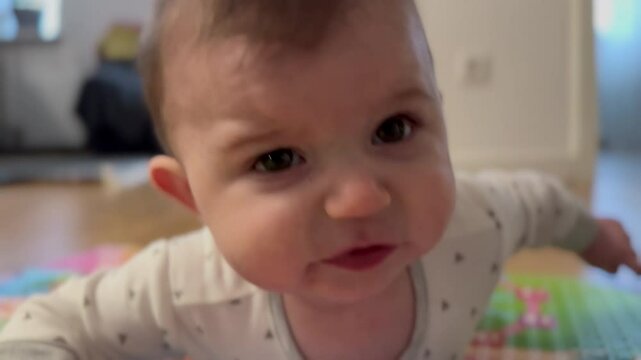 Newborn Active Baby Cute Smiling Teethless Face