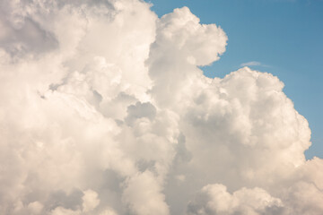 Billowing white clouds build high in the sky over  Moraine Park, Rocky Mountain National Park,...