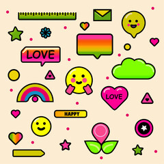 colorful bright stickers for the glider