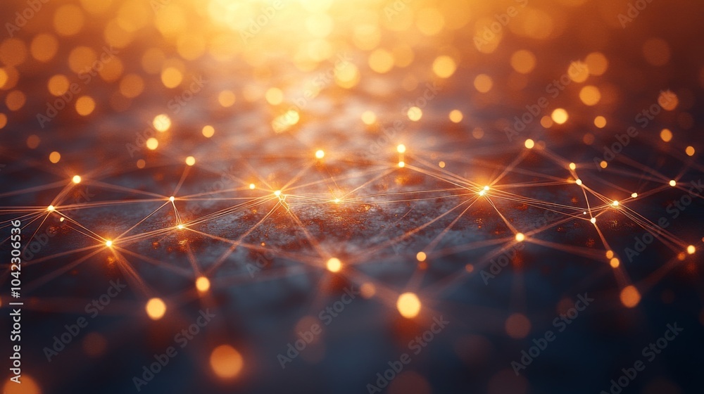 Aufkleber A network of glowing points creates a mesmerizing display against a dark surface, representing connectivity and technology in a captivating manner.