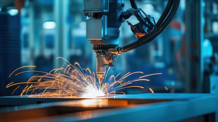 Factory setting showing workpieces and jig fixture for robotic welding