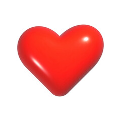 Red Heart Isolated 3d realistic vector illustration plastic shiny love symbol