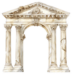 Naklejka premium PNG An ancient greek Ornamental arch architecture arched pillar.