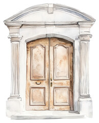 Obraz premium PNG An ancient door art architecture building.