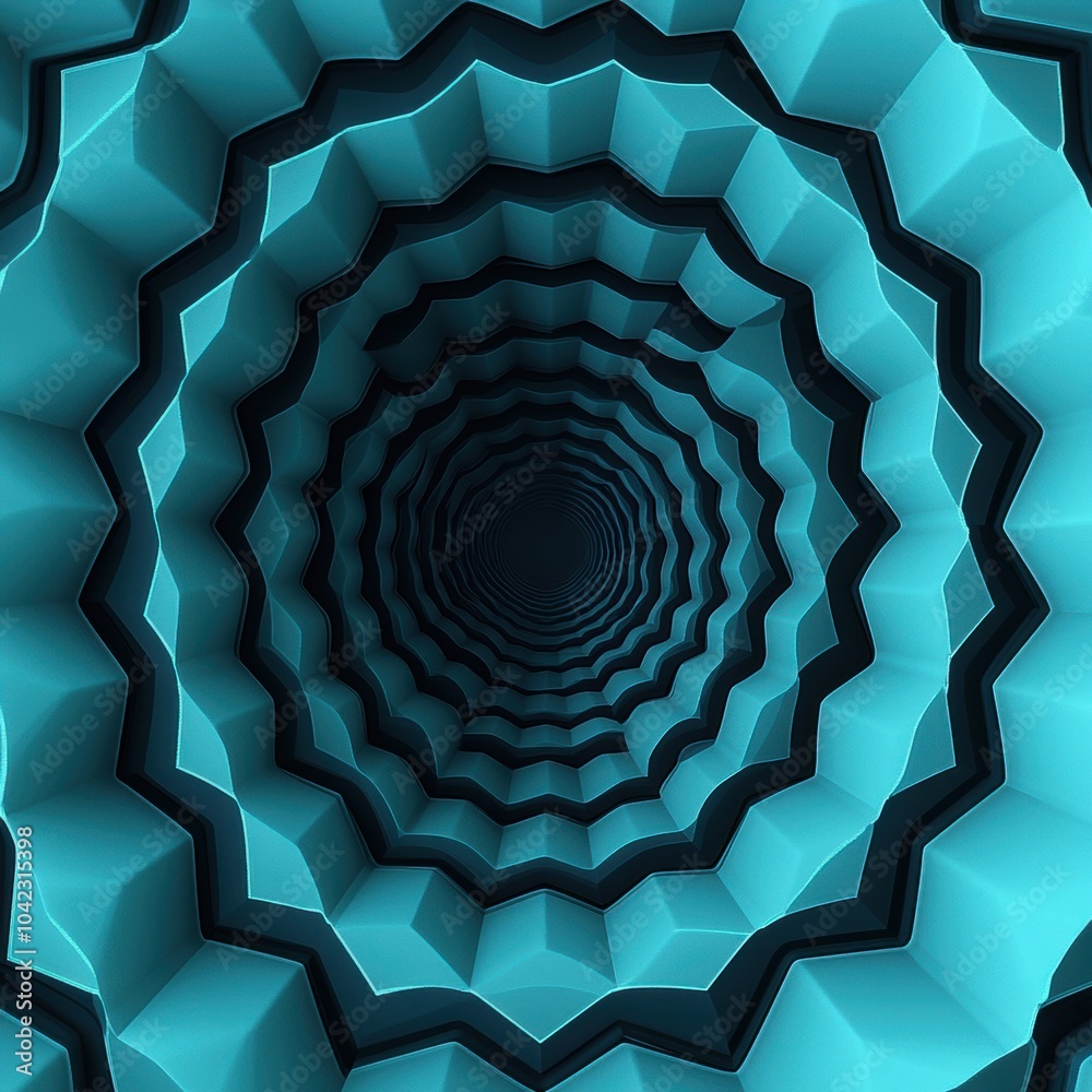 Aufkleber Layered hexagons in varying shades create a dynamic, concentric design that draws the eye inward with depth and dimension. Generative AI