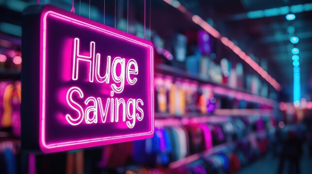 Bold, neon-lit Black Friday promo image with "Huge Savings" text overlays and vibrant, attention-grabbing design