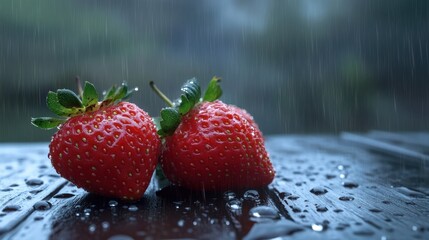 Fresh Juicy Strawberries with Vibrant Red Color