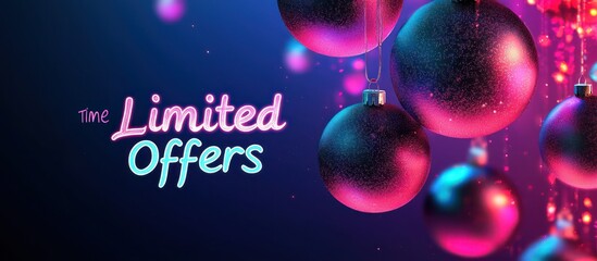 Creative Black Friday flyer with neon "Limited Time Offers" text, designed to attract attention with high-impact visuals