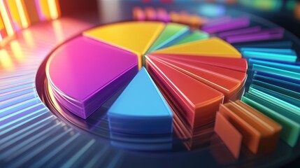 Colorful Pie Chart with Vibrant Data Visualization