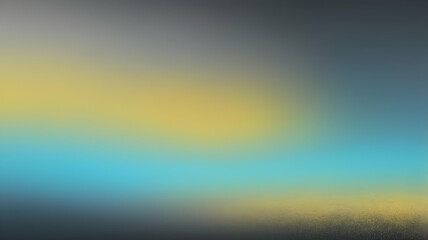 Obraz premium neon Sky Blue, Gray, Yellow glowing grainy gradient background noisy texture wallpaper.