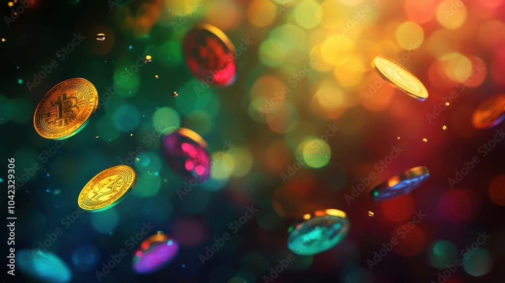 Canvas Prints Retro wallpaper featuring gold coins and bright gemstones on a dark smoky backdrop