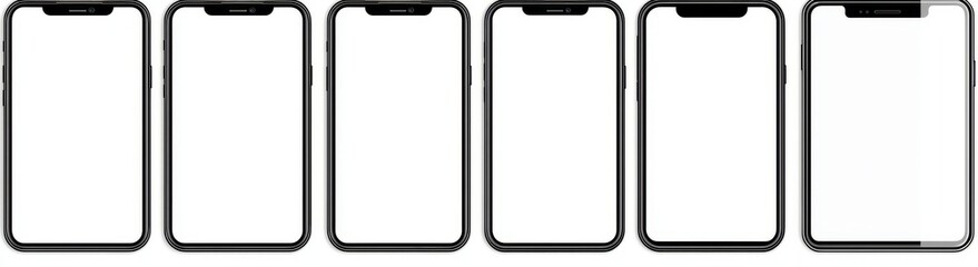 A realistic blank smartphone screen mockup isolated on white background. Perfect for infographics or presentations.