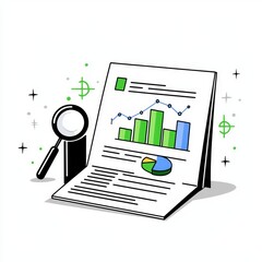 Obraz premium Modern illustration of a result report with a white isolated background. Business concept of verification control.