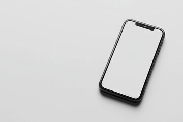 A realistic model of a mobile phone 14 gadget device mockup with a blank digital display floating view, 3D illustration render