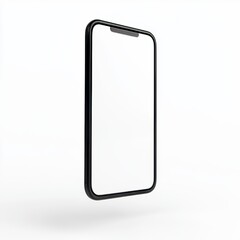 Photo of phone in isometric style without background. Template for mockup