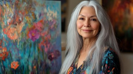 portrait of an older woman artist painter
