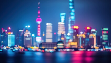 Blurred Cityscape at Night