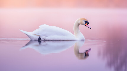 Fototapeta premium white swan on the water
