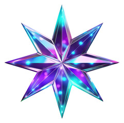 Fototapeta premium PNG Neon star light pattern purple.