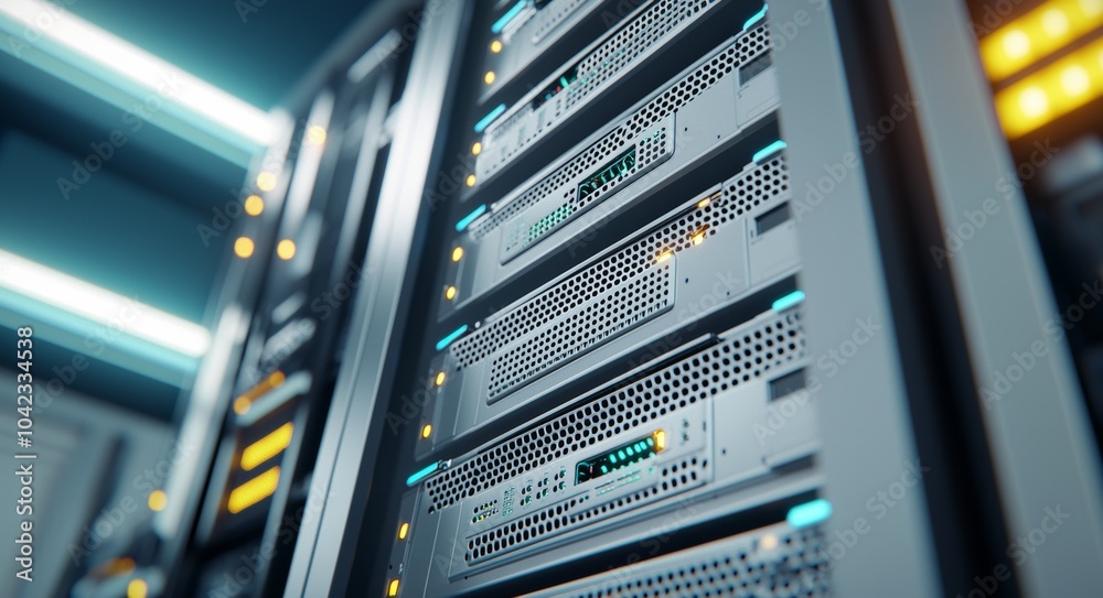 Poster cloud computing, big data storage, and cloud computing computer service concept using supercomputers