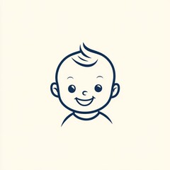 Obraz premium Smiling baby boy illustration.