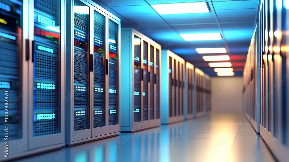Poster an area for server computers where a data hud is displayed in 3d.