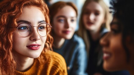 Obraz premium Diverse Group of Young Women Sharing Moment Together