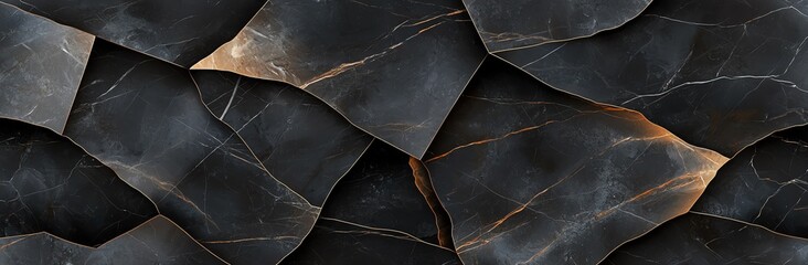 Abstract dark overlapping textured layers with subtle golden highlights create a modern,...