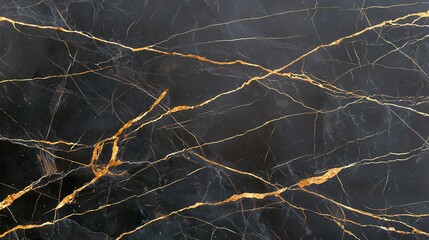 Elegant black marble texture with striking gold veins, perfect for luxury design backgrounds and sophisticated interiors.