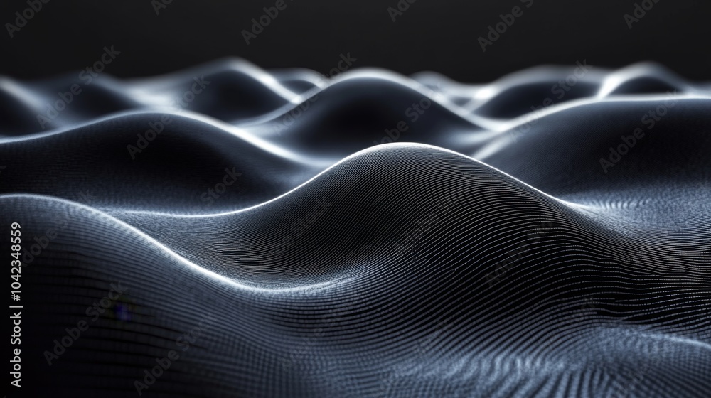 Fototapete the artwork depicts dark, undulating waves with soft, glowing edges that suggest movement, creating 