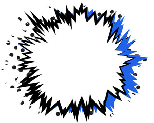 Bold Blue Retro Speech Bubble Vector