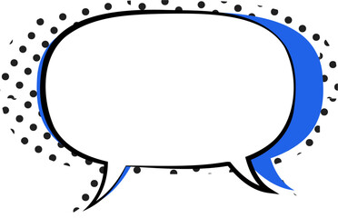 Bold Blue Retro Speech Bubble Vector