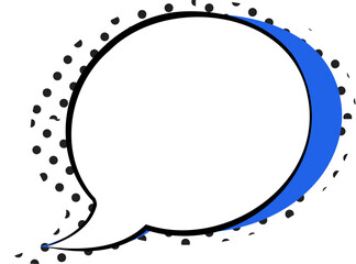 Blue Speech Bubble Retro Illustration