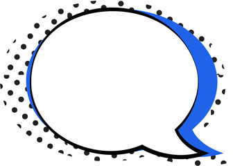 Blue Retro Speech Bubble Graphic