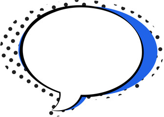 Blue Retro Speech Bubble Graphic