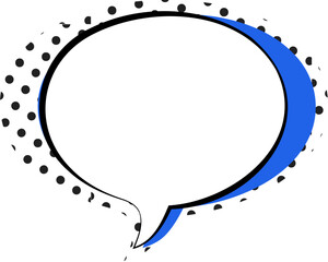 Bold Blue Retro Speech Bubble Vector