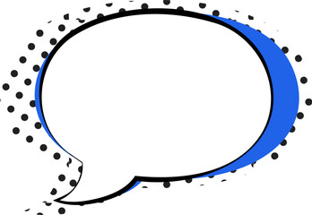 Blue Speech Bubble Retro Illustration