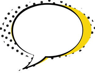 Retro Yellow Speech Bubble Vector