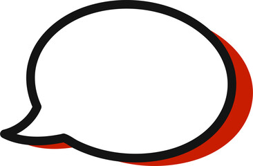 Retro Red Comic Speech Bubble