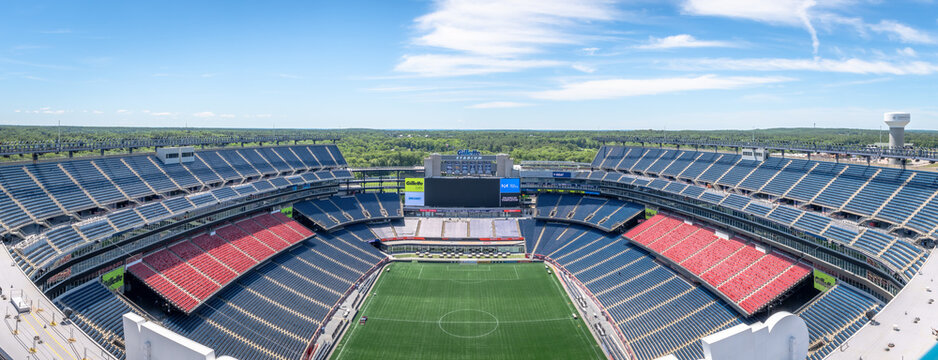 Gillette Stadium, home of the New England Patriots and New England Revolution, in soccer mode for an upcoming game