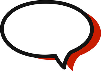 Retro Red Comic Speech Bubble