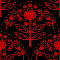 Abstract floral seamless retro flower pattern for fabrics and linens