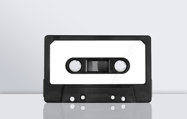 Vintage retro audio cassette tape on desk