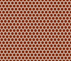 Abstract vector background. Rust color on matching background. Simple hexagon pattern with inner solid cells. Hexagon geometric shapes. Seamless pattern. Tileable vector illustration.