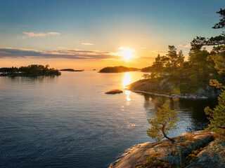 sunset over the water